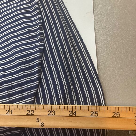 Soma L Navy White Striped Sleeveless Wrap Maxi Dress Belted Ruffle Hem Coastal - Picture 11 of 12